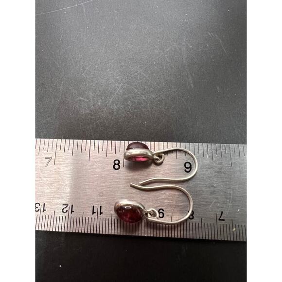 NEW Rubellite sterling silver dangle earrings 3.39 grams - Picture 4 of 11